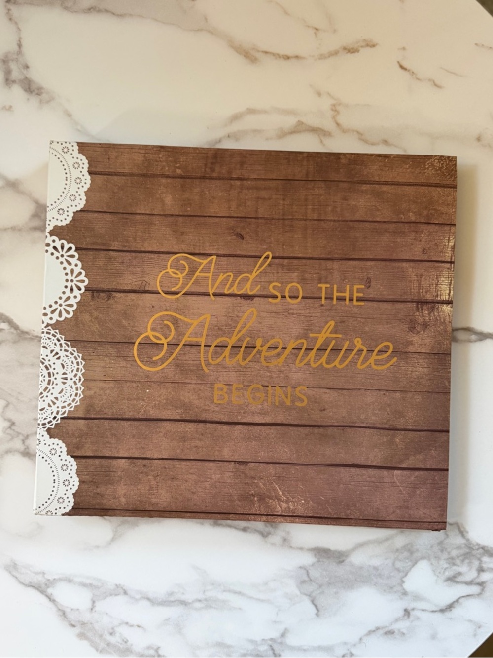 Rustic Brown "And So The Adventure Begins" scrapbook